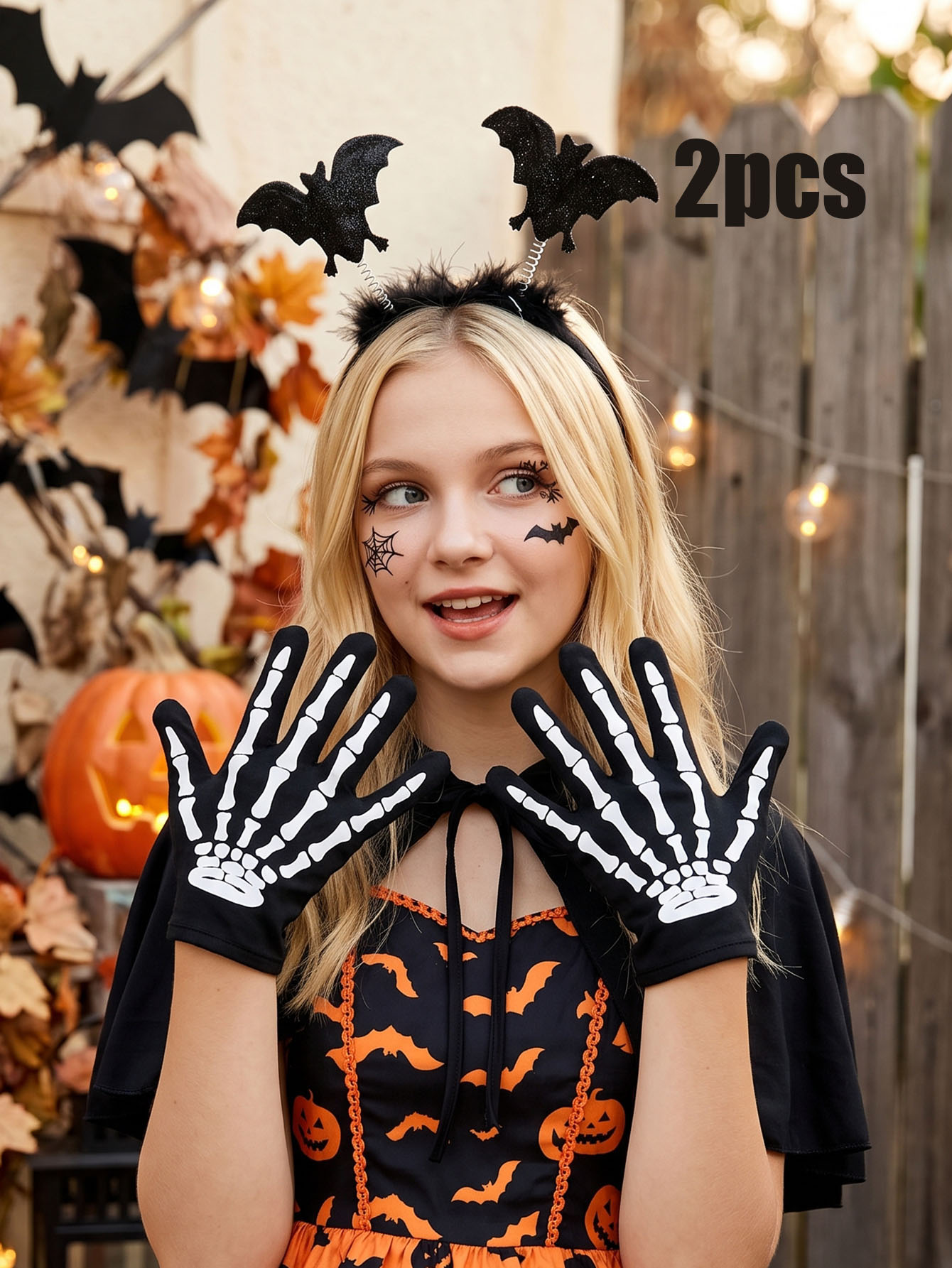 Cosplay Bat Prop - 2 Stuks Tienermeisjes Halloween Accessoire Set