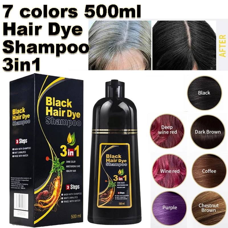 Hair Spray Color - Zwarte haarverfshampoo 3-in-1 snelle instant kleurshampoo