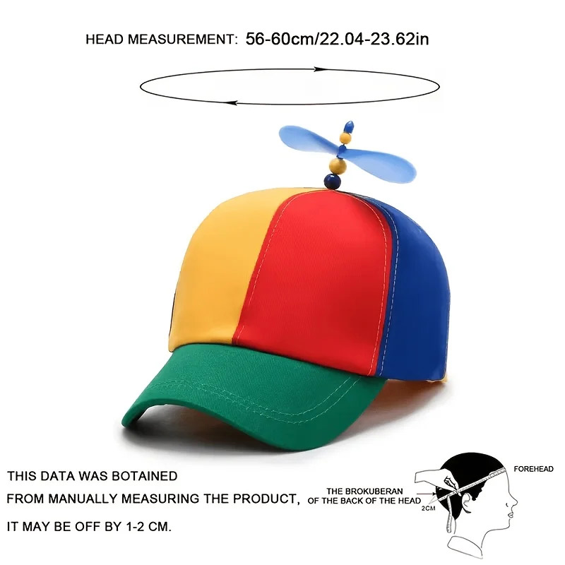 Cosplay Fireball Prop - Grappige veelkleurige draaiende propeller baseballpet helikopterhoed