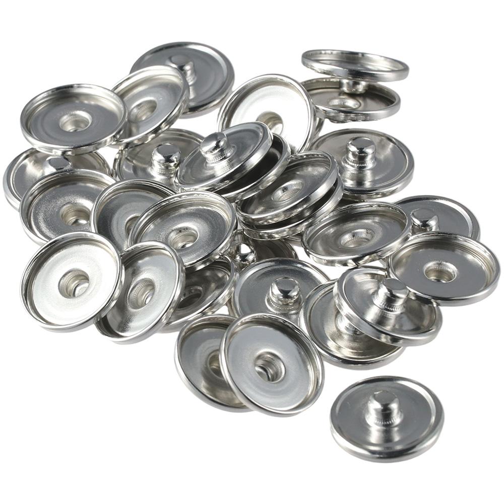Snap Fastener Set - Cabochon Instellingen metaal Omzoomd Ronde Snap