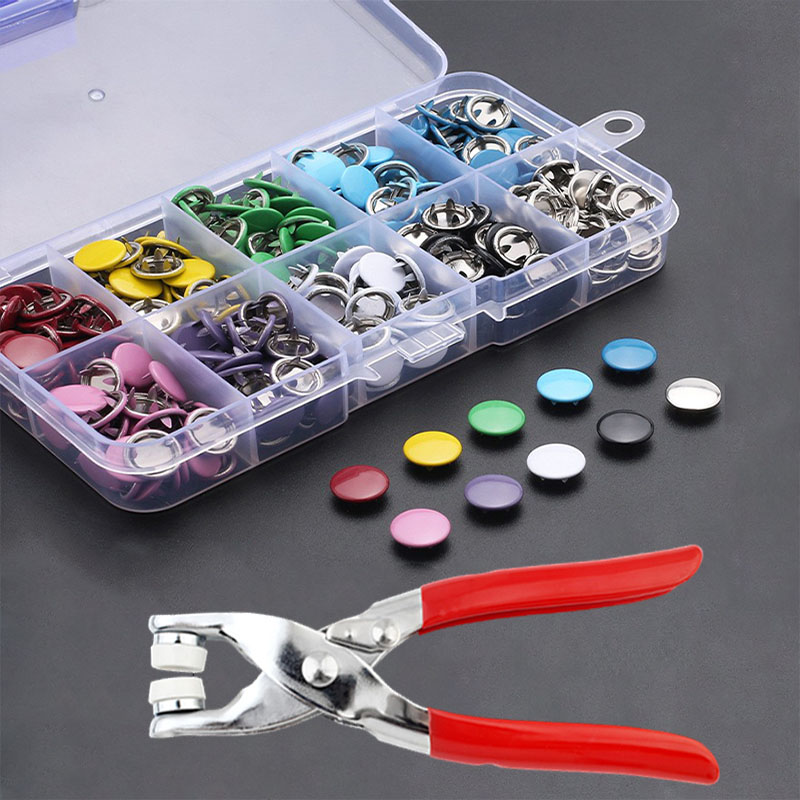 Snap Fastener Set - 50/100 Metalen Prong Drukknoop Holle Druk