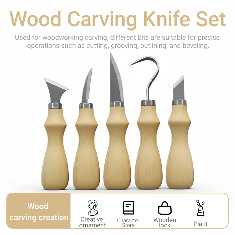 5-delige set houtsnijgereedsch - Craft Knife Set recensie en prijs