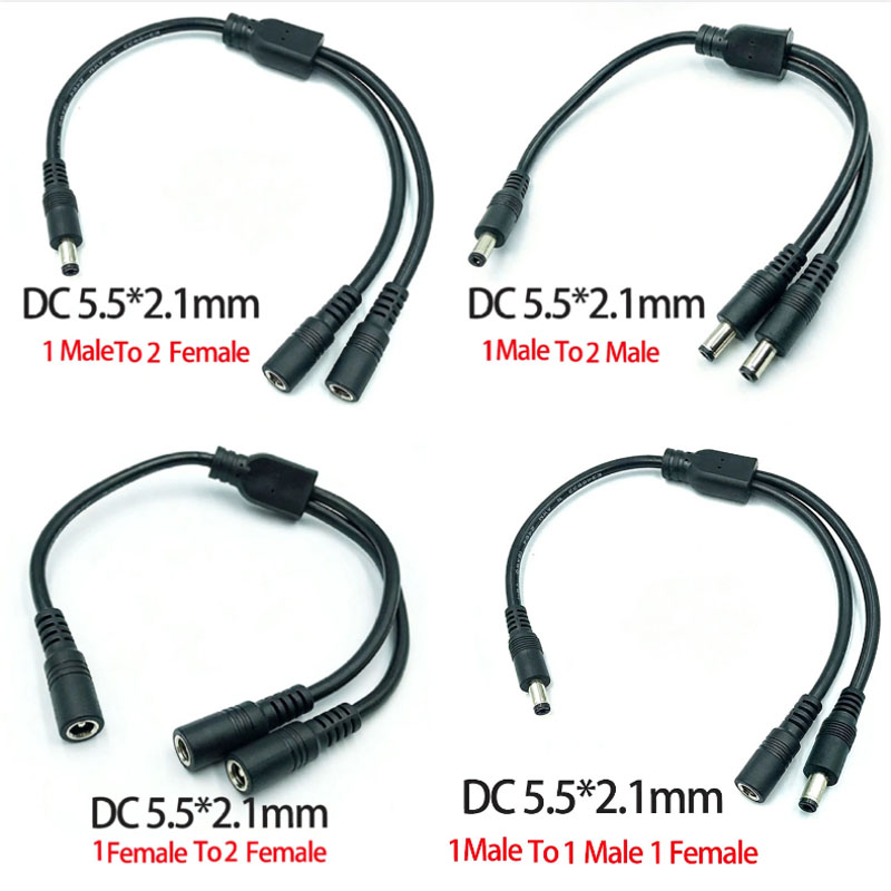 1PC DC 5.5mm * 2.1mm 1 Naar 2  - Led El Wire recensie en prijs
