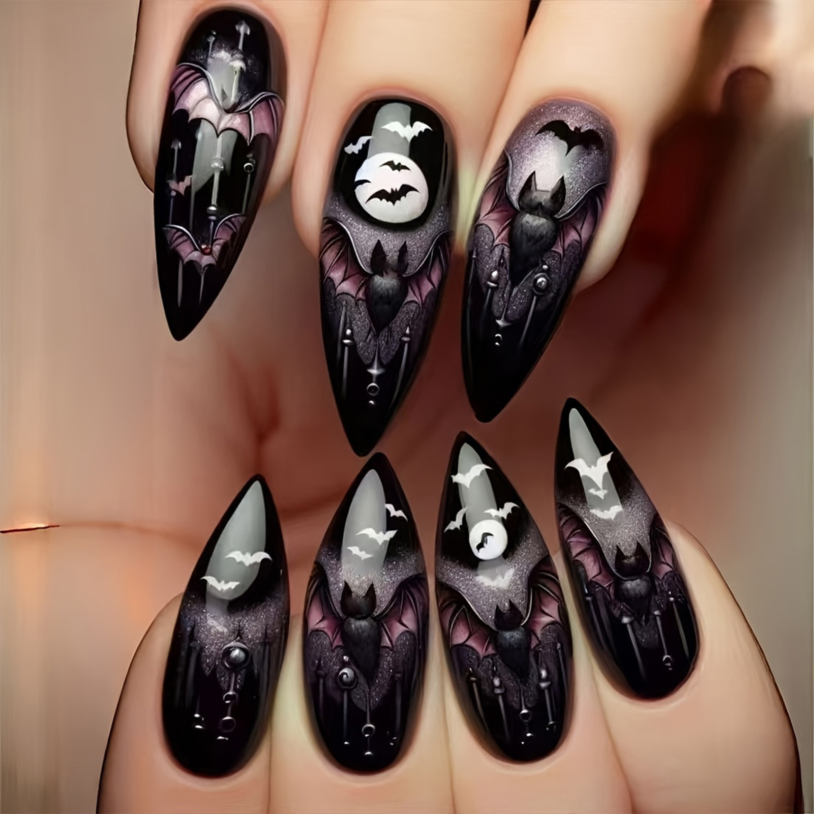 24 stuks Halloween nepnagels z - Cosplay Bat Prop recensie en prijs